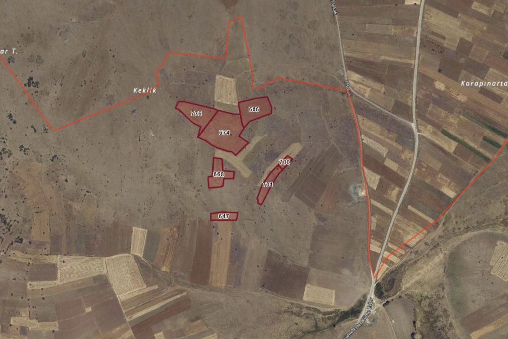 BURDUR AK EMLAK’TAN – Yeşilova, Kayadibinde 7 Adet Tarla Toplam 59.661M²